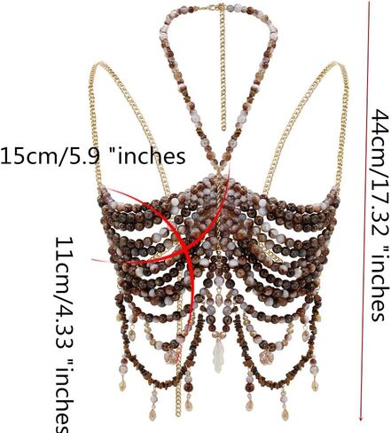 Boho Handmade Beaded Bikini for Festival Party Summer Beach Body Jewelry for Women in Saudi Arabia