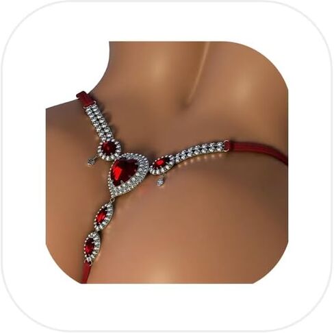 Silver Rhinestone Heart Drop Thong Panty Jewelry Crystal Chain Thong Summer Bikini Festival Rave Panties Chains Body Accessories Jewelry for Women in Kuwait