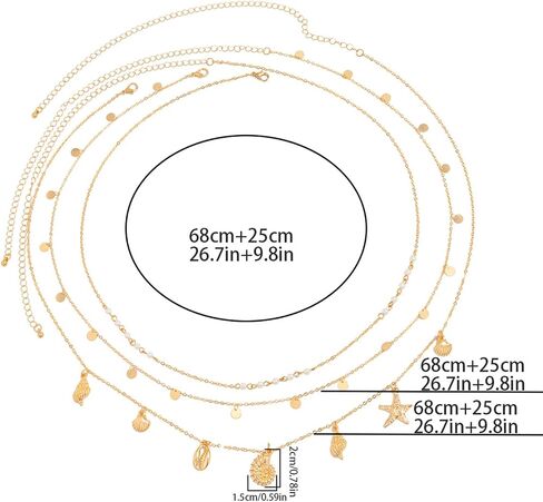 3Pcs Seashell Pearl Waist Chain Jewelry,Gold Starfish Conch Tassel Waist Body Chains,Summer Beach Bikini Sequin Belly Chain for Women in Kuwait