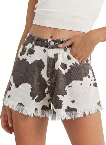 Tankaneo Jean Shorts for Women Summer Elastic High Waisted Raw Hem Denim Shorts Casual Stretchy Hot Jorts in Kuwait