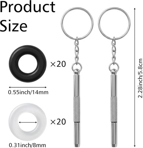 40 PCS Eyeglass Tighteners, Universal Silicone Glasses Frames Rings, Eyeglasses Repair Kit with 2 PCS Screwdrivers, Eye Glasses Frame Grips for Loose Eyeglass Arms in Saudi Arabia
