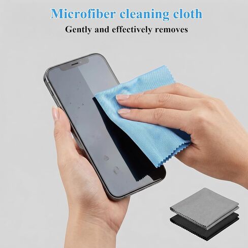 300 Pack Microfiber Cleaning Cloths, 6" x 7" Soft Lint-Free Reusable Washable Cloth for Glasses, Screens, Lenses, Phones, TVs, Cameras, Electronics (Black, Dark Gray, Blue) in Kuwait