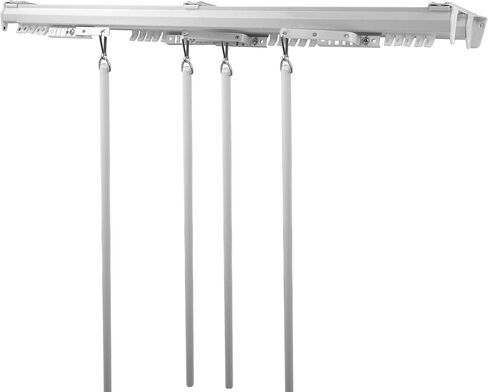 Rod Desyne Baton Draw Double White Traverse Rod 66-120 inch in Kuwait