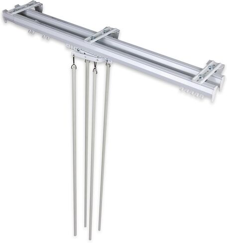 Rod Desyne Baton Draw Double White Traverse Rod 66-120 inch in Kuwait
