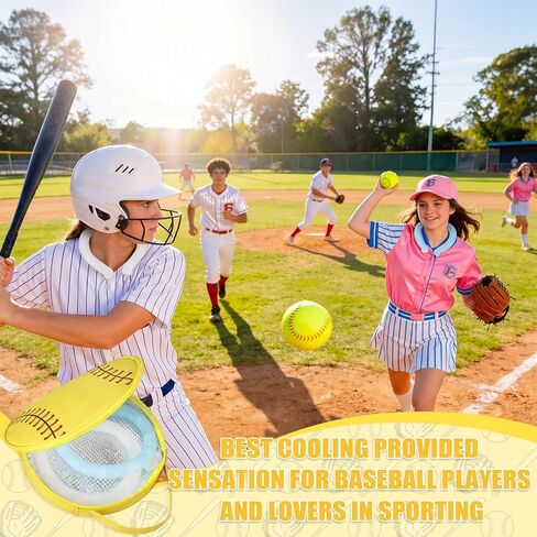 Havawish 2 Pcs Neck Cooling Tube with Ball Pattern Insulated Bag Wearable Ice Coolers Ring for Baseball Softball Sports Team Keep Body Cool Reusable Neck Frozen Wraps(Softball) in Kuwait
