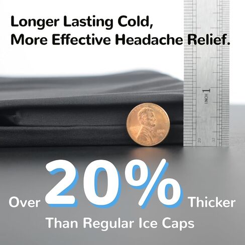 Double Chill Migraine Relief Cap, Thick Gel Ice Hat for Headache & Sinus | Innovative Dual-Wear Design: Custom Cooling for Targeted Pain Spots or Full-Head Relief, Extended Cold Therapy, Reusable in Saudi Arabia