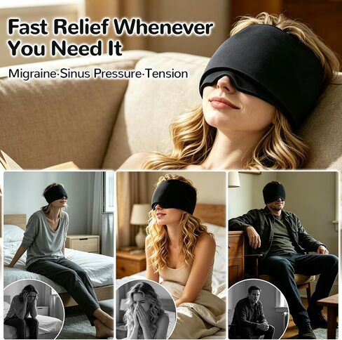 Double Chill Migraine Relief Cap, Thick Gel Ice Hat for Headache & Sinus | Innovative Dual-Wear Design: Custom Cooling for Targeted Pain Spots or Full-Head Relief, Extended Cold Therapy, Reusable in Saudi Arabia
