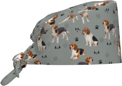 Dog Lover Working Cap Scrub Cap with Sweatband Adjustable Men Women Tie Back Hat Nurse Surgical Caps in Saudi Arabia