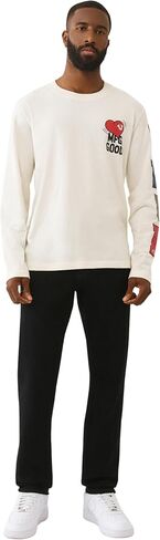 True Religion Geno SN No Flap Jeans for Men - 32" - Black Denim Pants with Big T Stitching & Horseshoe Detail in Kuwait