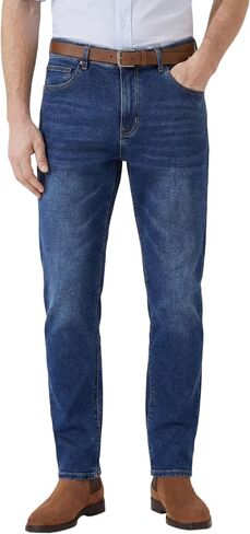 MZNBURAM Men's Slim Fit Stretch Jeans - Casual Taper Denim Pants for Everyday Work and Daily Wear, All Season Comfort in Saudi Arabia