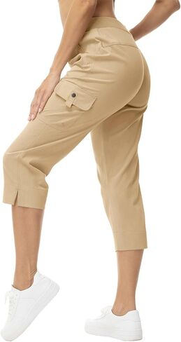 YSENTO Womens Cargo Capri Pants with Pockets Summer Bottoms Lightweight Quick Dry Hiking Athletic Joggers in Saudi Arabia
