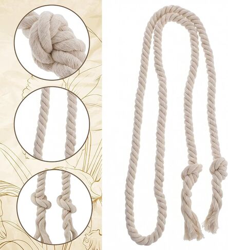Simple Cotton long Waist Rope Belt, Boho Rope Belt for Women Medieval Tassels Braided Belts for Women Pants Dresses in Kuwait