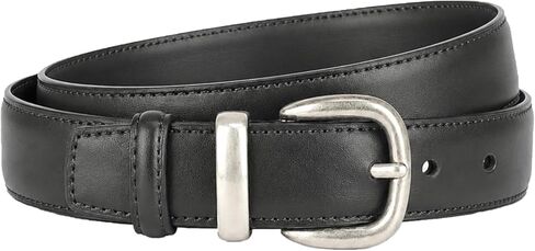 OWNFUN Women Leather Belt 1.1" Width Fashion Belts for Jeans Pants Sliver Buckle Belt Gift Box in Kuwait
