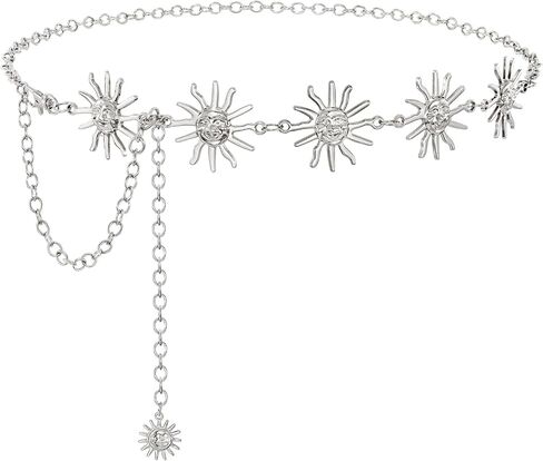 SUOSDEY Western Metal Concho Belt for Women Cowgirl Waist Chain Belt for Boho Dresse Jeans Country Concert Outfit in Kuwait