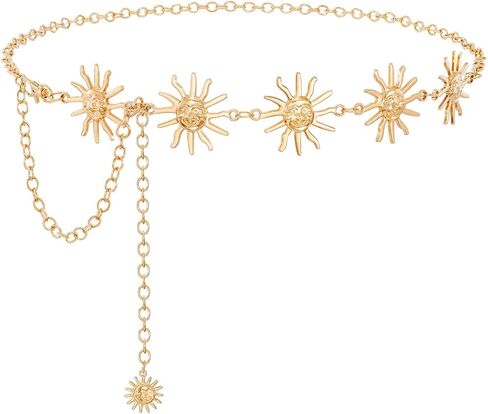 SUOSDEY Western Metal Concho Belt for Women Cowgirl Waist Chain Belt for Boho Dresse Jeans Country Concert Outfit in Kuwait