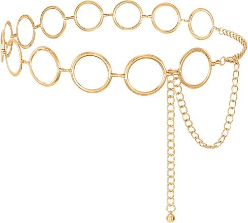 SUOSDEY Western Metal Concho Belt for Women Cowgirl Waist Chain Belt for Boho Dresse Jeans Country Concert Outfit in Kuwait