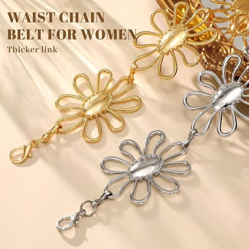 SUOSDEY Western Metal Concho Belt for Women Cowgirl Waist Chain Belt for Boho Dresse Jeans Country Concert Outfit in Kuwait
