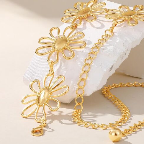 SUOSDEY Western Metal Concho Belt for Women Cowgirl Waist Chain Belt for Boho Dresse Jeans Country Concert Outfit in Kuwait