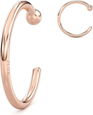 Body Candy 18k Solid Rose Gold Nose Hoop Nose Ring, Real Gold Hypoallergenic Nose Piercing Jewelry - Handmade in USA by Master Jeweler, 20 Gauge 5/16" in Kuwait