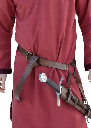 Battle-Merchant Medieval Leather Sword Belt – Adjustable Scabbard Holder for LARP, Reenactment & Cosplay, Black or Brown in Saudi Arabia