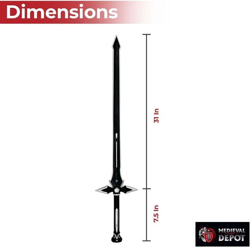 MedievalDepot Dark Repulser SAO Foam Sword of Kirito - Overall 42" Durable LARP Foam in Saudi Arabia