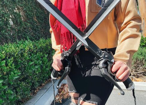 otaku gear 38" Foam Titan Slayer Sword Set-2 Swords for Cosplay, Display, & Conventions Silver/Black in Saudi Arabia