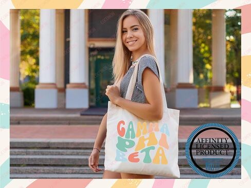Gamma Phi Beta Tote Bag – Official Sorority Canvas Tote, Gift for Big Little Reveal, Bid Day, Greek Life Merch in Saudi Arabia