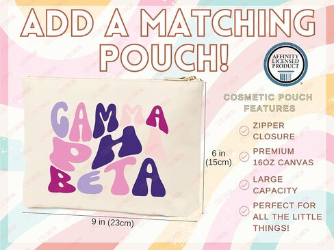 Gamma Phi Beta Tote Bag – Official Sorority Canvas Tote, Gift for Big Little Reveal, Bid Day, Greek Life Merch in Saudi Arabia