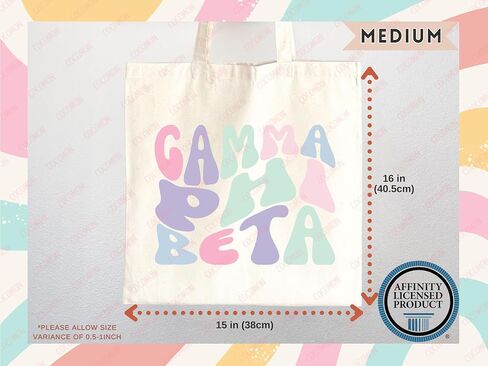 Gamma Phi Beta Tote Bag – Official Sorority Canvas Tote, Gift for Big Little Reveal, Bid Day, Greek Life Merch in Saudi Arabia