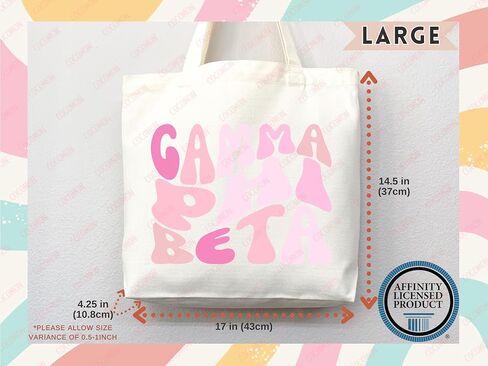 Gamma Phi Beta Tote Bag – Official Sorority Canvas Tote, Gift for Big Little Reveal, Bid Day, Greek Life Merch in Saudi Arabia