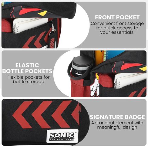 Bioworld Sonic The Hedgehog Shadow Character Art 16.5" Adult Black Backpack in Kuwait