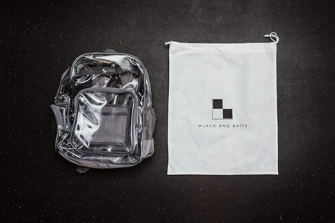 Heavy Duty Clear Backpack with Mesh Organizer, Clear Bookbag (Large, Steel Gray) in Saudi Arabia