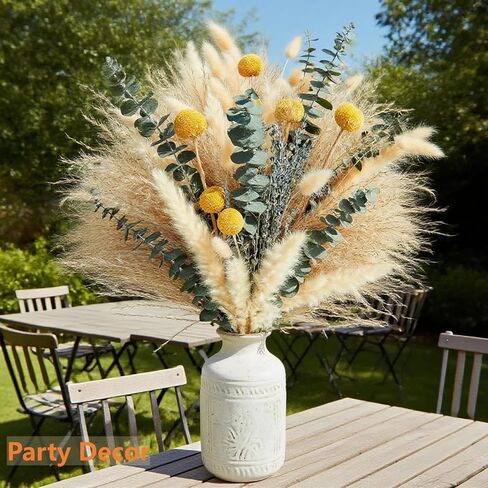 Dried Pampas Grass Bouquet – Boho Pampas Grass Decor for Home, Vase Fillers & Wedding — Natural Dried Flowers, Tall Pampas Grass for Floor Vase, Coastal, Scandinavian & Boho Room Decor (No Vase) in Saudi Arabia