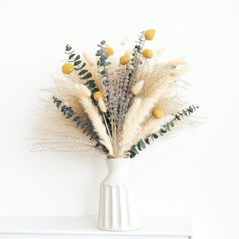 Dried Pampas Grass Bouquet – Boho Pampas Grass Decor for Home, Vase Fillers & Wedding — Natural Dried Flowers, Tall Pampas Grass for Floor Vase, Coastal, Scandinavian & Boho Room Decor (No Vase) in Saudi Arabia