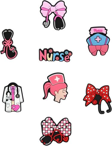 16pcs Medical Staff Shoe Decoration Charms, ABS DIY Decorations for Clogs and Sandals, Versatile Craft Accessories for Party and Dance in Saudi Arabia