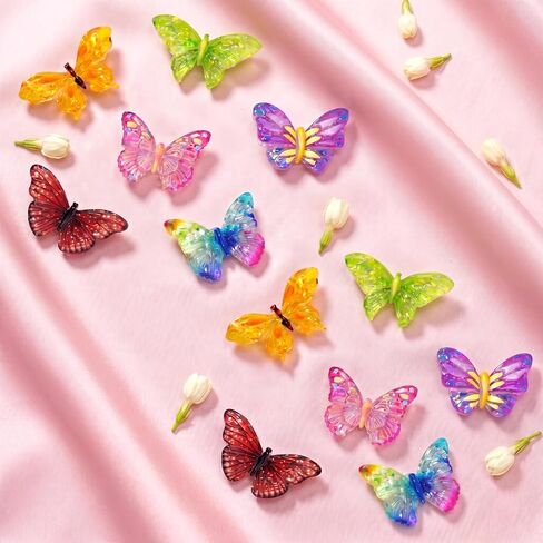 12PCS Butterfly Shoe Charms Set, Colorful PVC Butterfly Animals Decoration Charms for Shoes, Wristbands, Sandals, Bracelets, Bags, Gifts for Birthday, Holidays and Special Occasions in Saudi Arabia