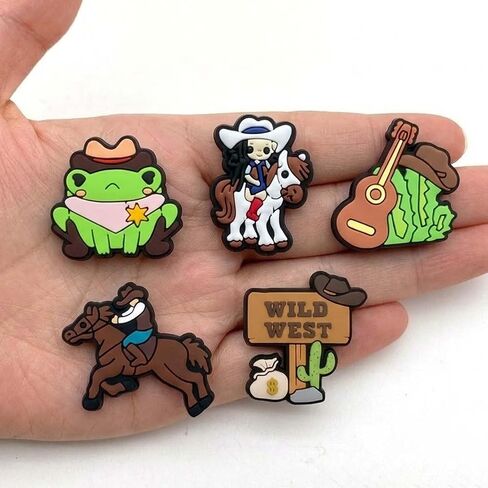 Horse Cowboy Shoe Charms Set 11PCS, Western Cowboy PVC Charms for Clogs and Sandals, Boot Accessories, Party Favors, Decorations Gifts in Saudi Arabia