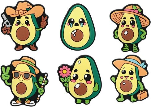 25 Vibrant Fruit-Themed Shoe Charms – Includes Avocado Designs, Cute Decoration for Shoes and Accessories, Great for Gifting in Saudi Arabia