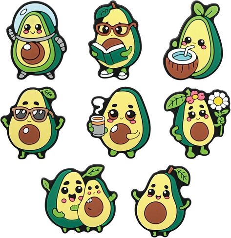 25 Vibrant Fruit-Themed Shoe Charms – Includes Avocado Designs, Cute Decoration for Shoes and Accessories, Great for Gifting in Saudi Arabia