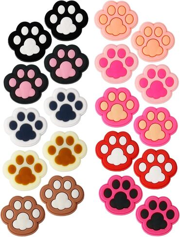 20Pcs Dog Paws Croc Shoe Charms, Cute Puppy Paws Croc Charms PVC Shoe Charm Accessories for Party Favor Holiday Birthday Gifts in Saudi Arabia