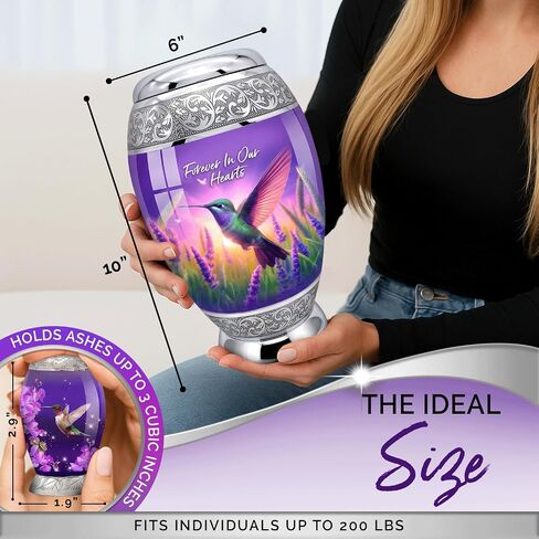 Urns for Human Ashes Adult Female Set of 6 - Hummingbird Urns for Ashes for Women - Purple Urns for Sharing Ashes - Honor Loved Ones with Love and Grace in Saudi Arabia