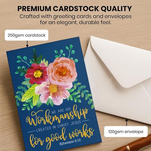 Birthday Cards 120PK with 6 Bible Verses – Christian Birthday Cards Bulk, Religious Greeting Cards with Envelopes, Scripture Cards for Men & Women, Inspirational Christian Cards for Any Occasion in Kuwait