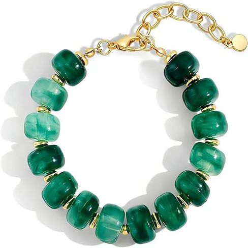 Chunky Bead Bracelet for Women Dainty Color Resin Beads Bracelets Elastic Stretch Chunky Bracelet Boho Summer Beach Vacation Jewelry in Kuwait