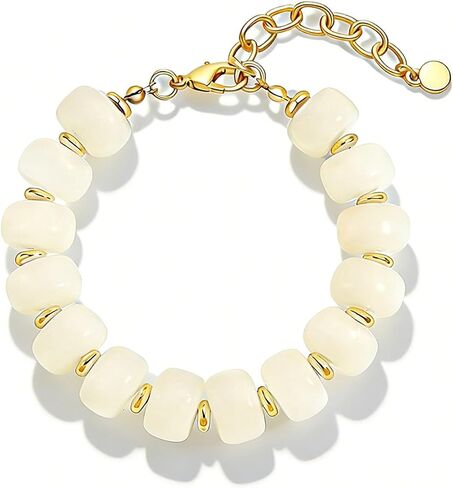 Bohemian Initial Beaded Bracelets for Women Waterproof Chunky Colorful Letter Resin Bead Bracelets Adjustable Beaded Statement Bracelet Summer Beach Jewelry in Kuwait