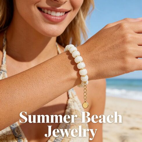 Bohemian Initial Beaded Bracelets for Women Waterproof Chunky Colorful Letter Resin Bead Bracelets Adjustable Beaded Statement Bracelet Summer Beach Jewelry in Kuwait