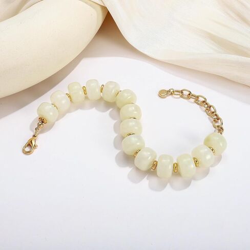 Bohemian Initial Beaded Bracelets for Women Waterproof Chunky Colorful Letter Resin Bead Bracelets Adjustable Beaded Statement Bracelet Summer Beach Jewelry in Kuwait