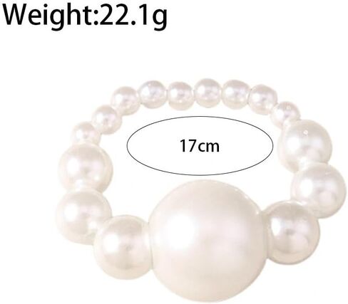 Acrylic Chunky Gold Beaded Bracelet for Women,Extra Big Round Ball Bead Chain Stretch Bracelet,Exaggerated Faux Pearl Bracelets Prom Party Jewelry in Kuwait