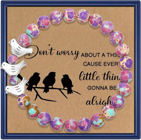 ARHTF Three Little Birds Bracelet for Women Every Little Thing Is Gonna Be Alright Inspirational Bird Gifts for Bird Lover in Kuwait