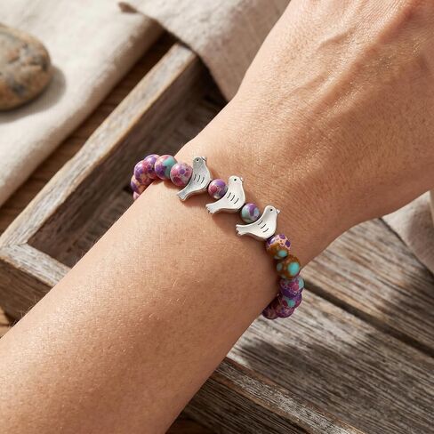 ARHTF Three Little Birds Bracelet for Women Every Little Thing Is Gonna Be Alright Inspirational Bird Gifts for Bird Lover in Kuwait