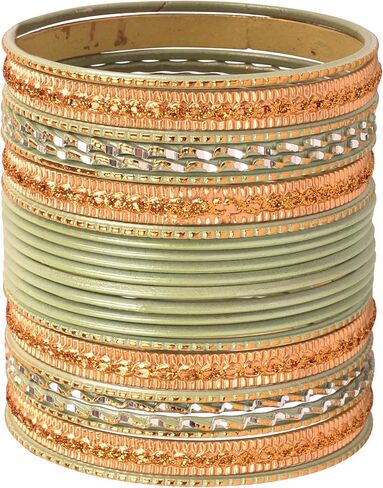 Touchstone Indian bangles for women bollywood desi jewelry chunky texture alloy metal stones multi stacking bangle bracelets chudiyan set bridal wedding guest outfit accessories. in Kuwait